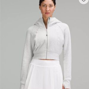 Scuba full-zip cropped hoodie